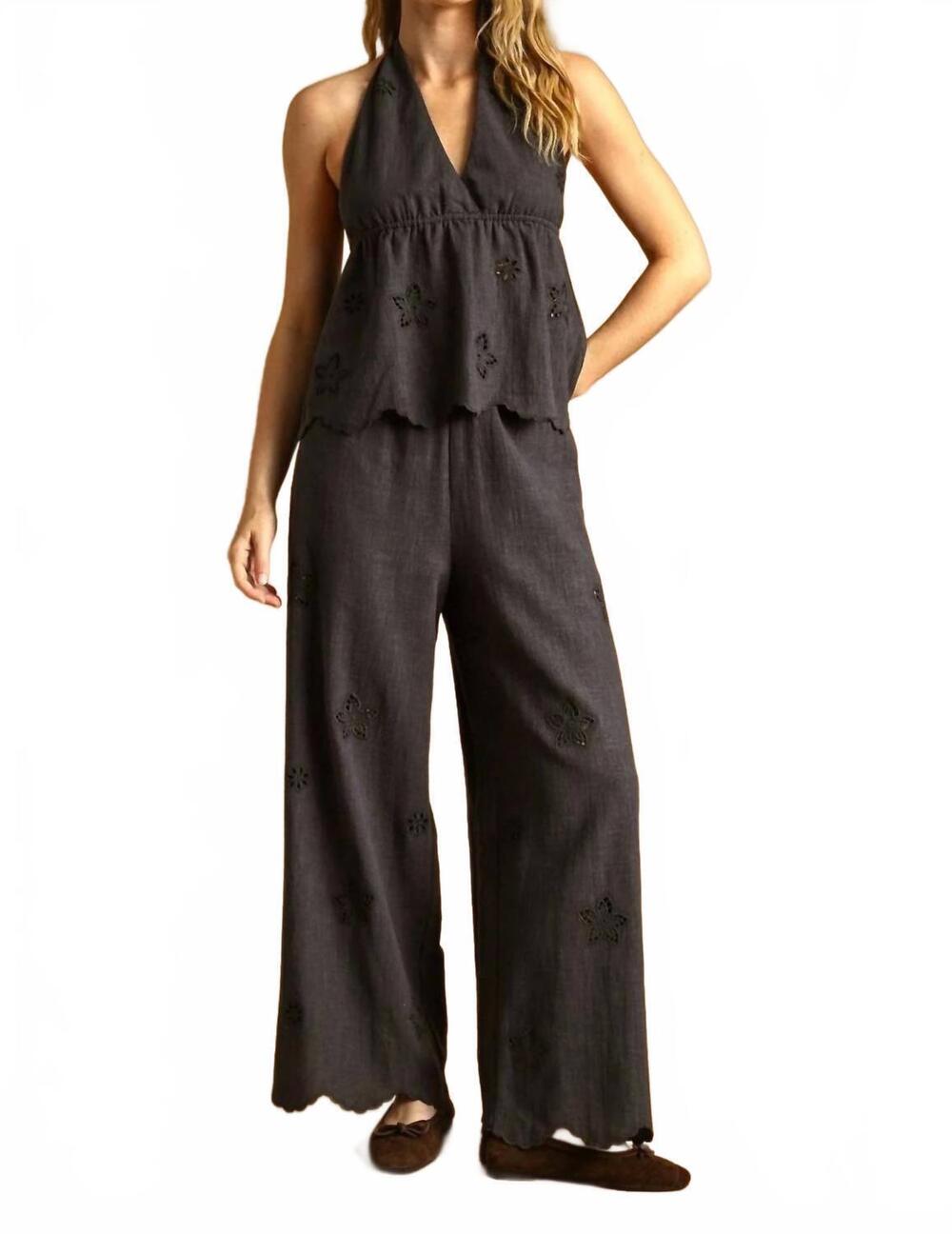 NEW MIOU MUSE desert bloom pants in midnight